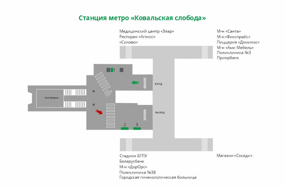 Схема станции минская